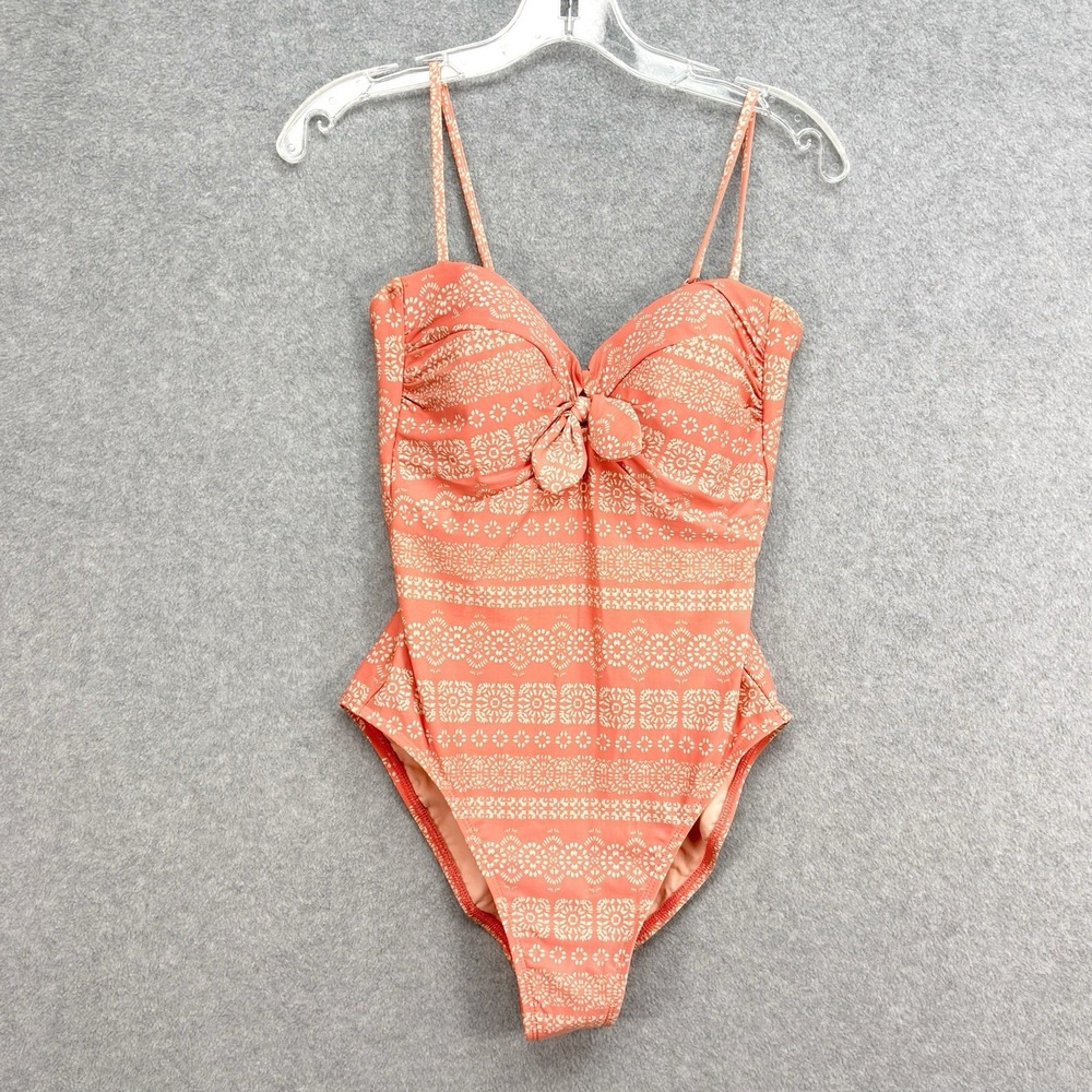 Robin‎ Piccone Isla One Piece Swimsuit Size 10 Terracotta Bandau Tie Front